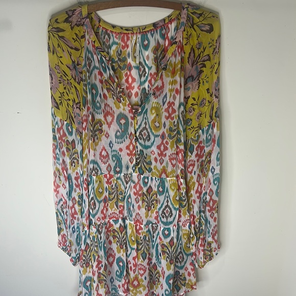 BY ANTHROPOLOGIE Maureen Babydoll Semi-Sheer Tunic Blouse Cover-Up Size XL - Picture 16 of 16
